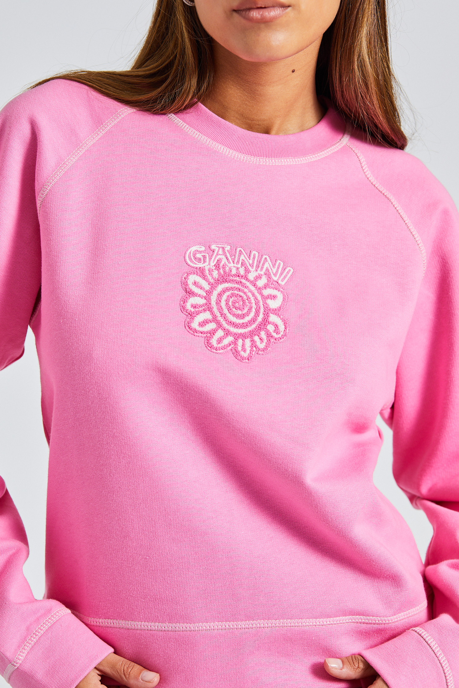 Isoli Raglan Solid Sweatshirt Wild Orchid | Retro